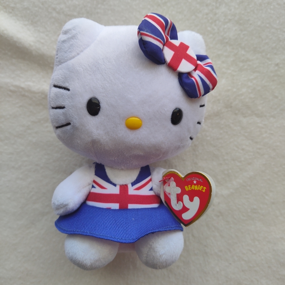 TY Hello Kitty UK Exclusive Retired San Rio Plush 6.5" Stuffed Toy Cat